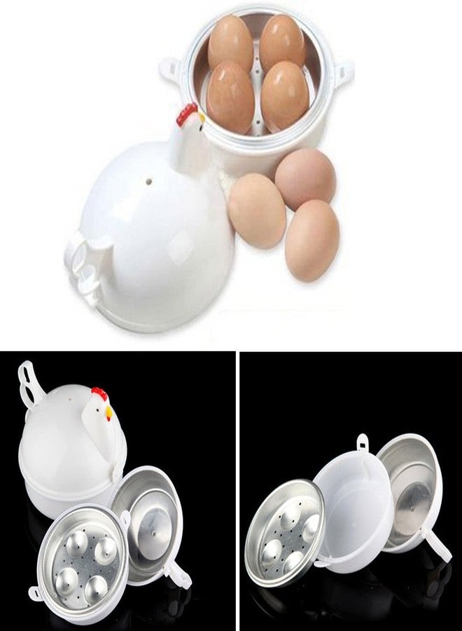 Loyanger Microwave Egg Boiler, 4 Eggs Boiler Cooker Microwave Egg Steamer, Microwave' Eggs Boiler with Lid for Soft/Hard Boiled Eggs' Microwavable Egg' Poacher Cooking Kitchen Tools (COLOR:White) - Image 5